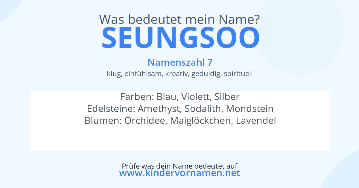 Was bedeutet der Name Seungsoo?