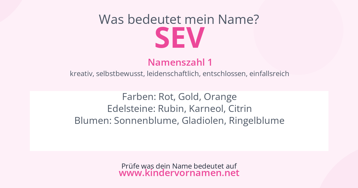 Was bedeutet der Name Sev?
