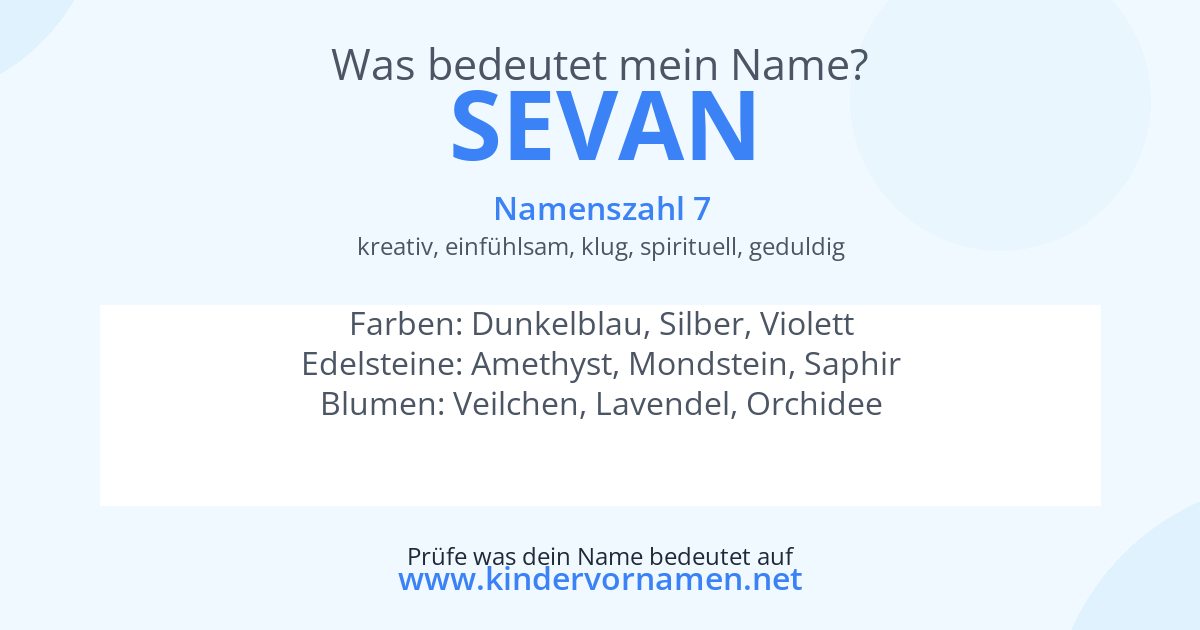 Was bedeutet der Name Sevan?