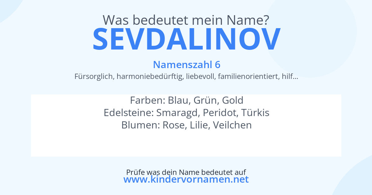 Was bedeutet der Name Sevdalinov?
