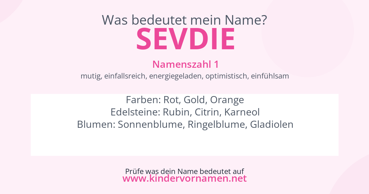 Was bedeutet der Name Sevdie?