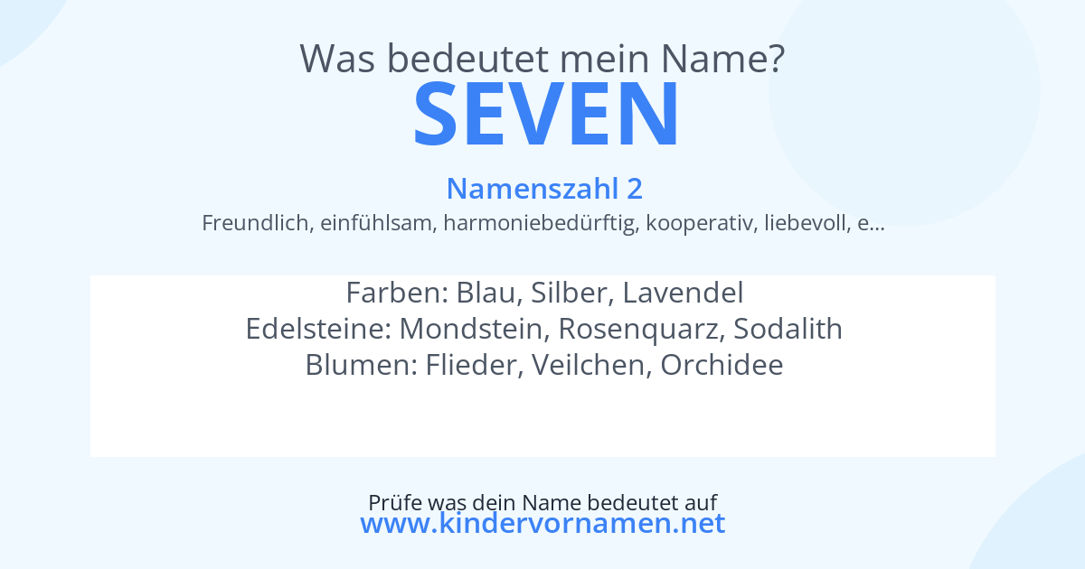 Was bedeutet der Name Seven?