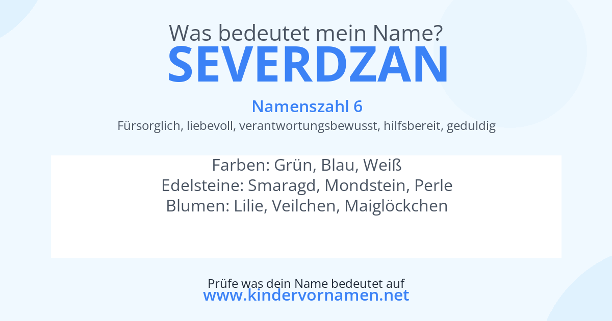 Was bedeutet der Name Severdzan?