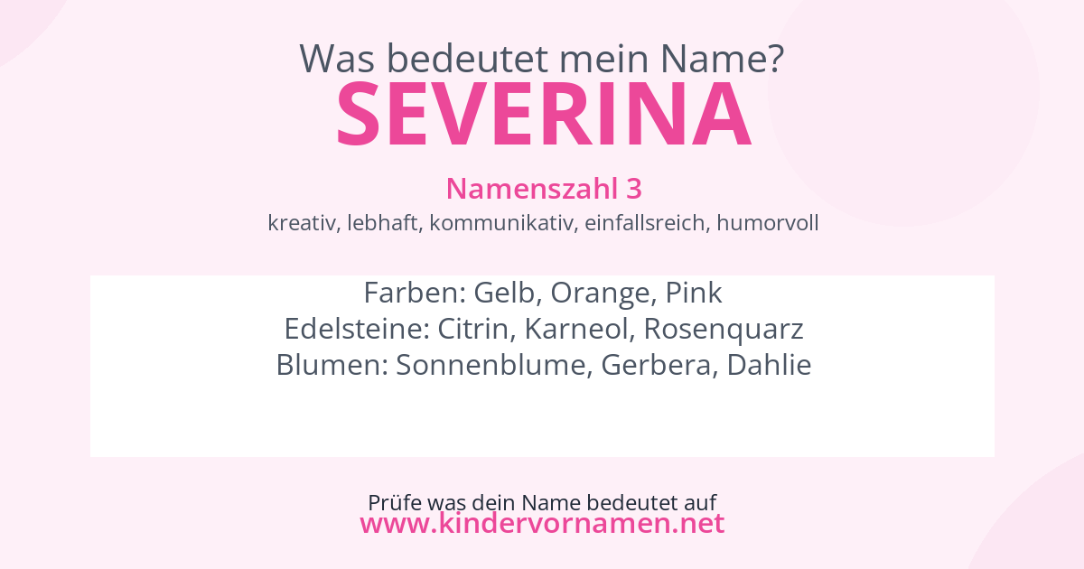 Was bedeutet der Name Severina?