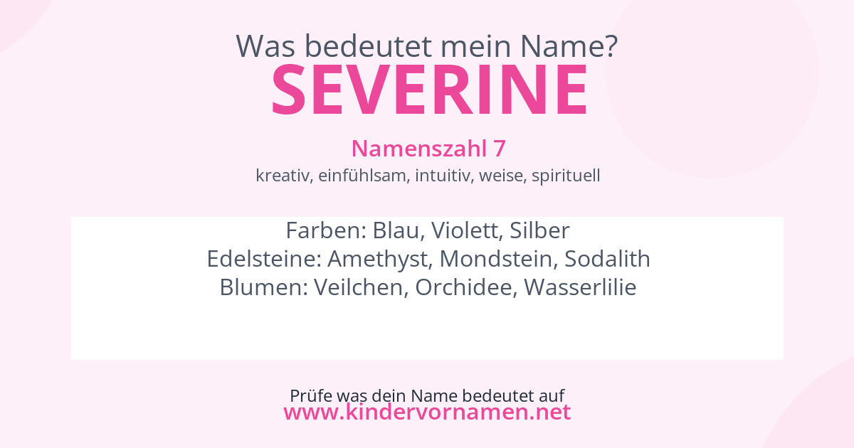 Was bedeutet der Name Severine?