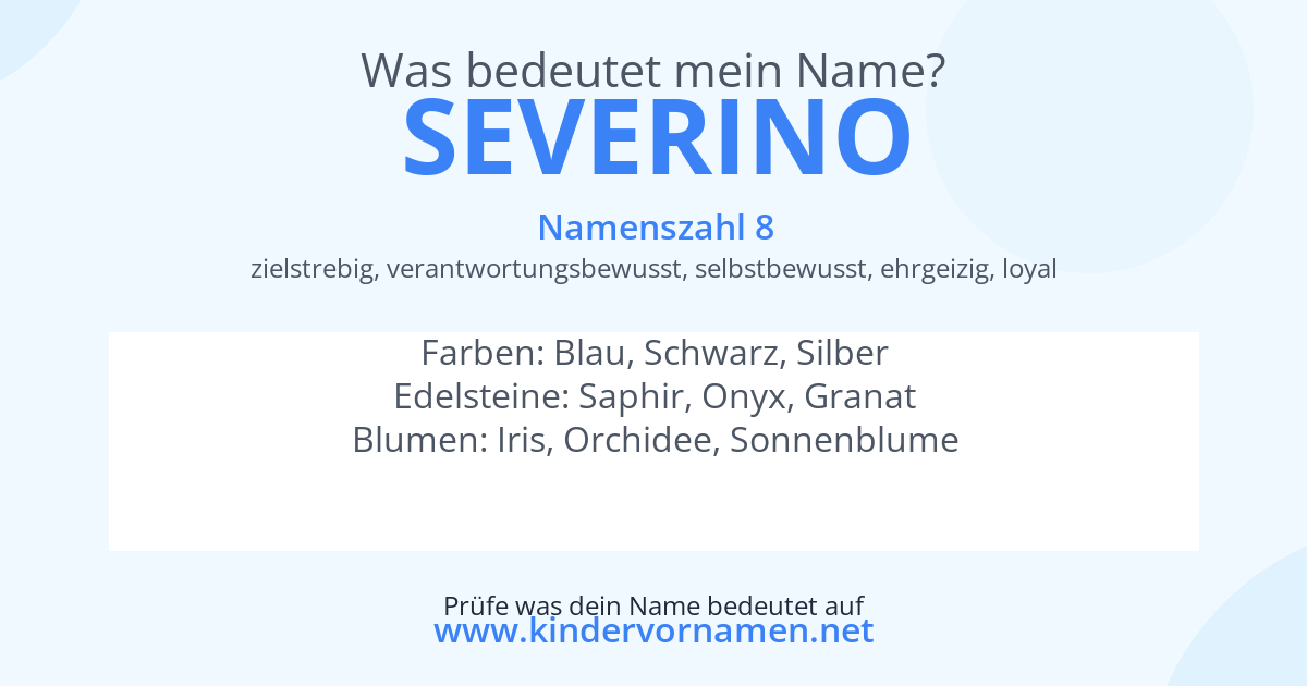 Was bedeutet der Name Severino?