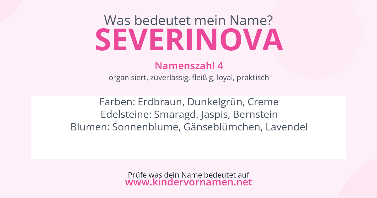 Was bedeutet der Name Severinova?