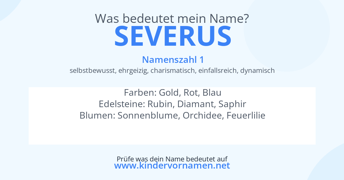 Was bedeutet der Name Severus?