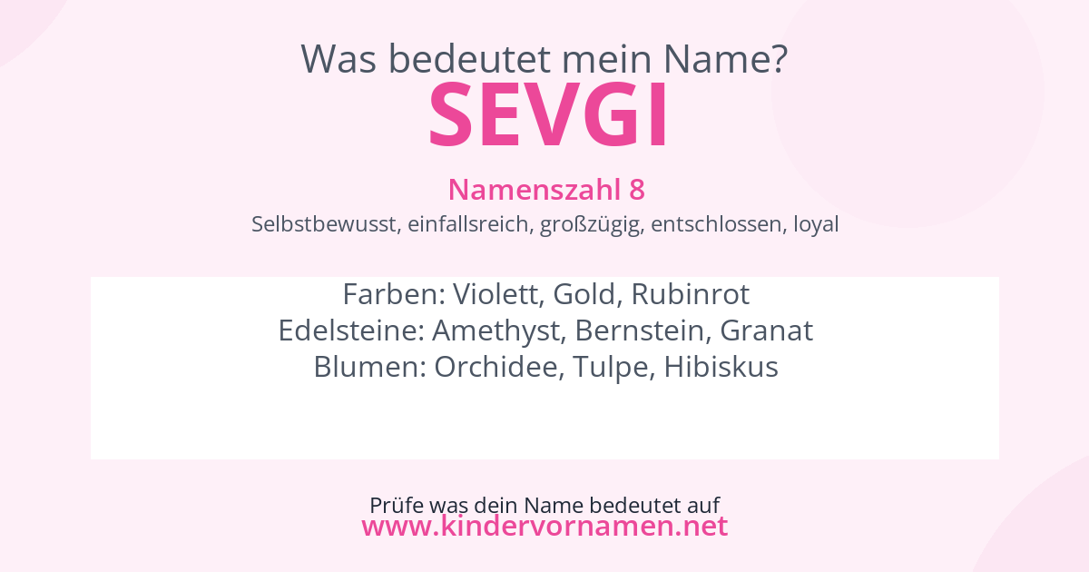 Was bedeutet der Name Sevgi?