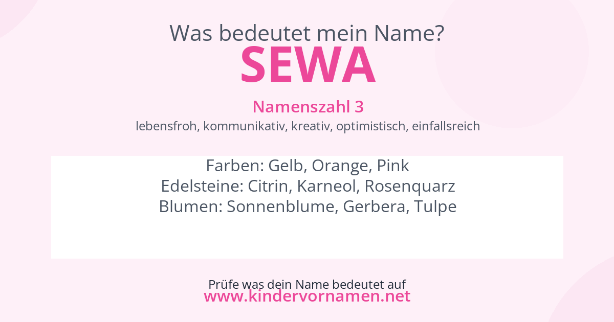 Was bedeutet der Name Sewa?