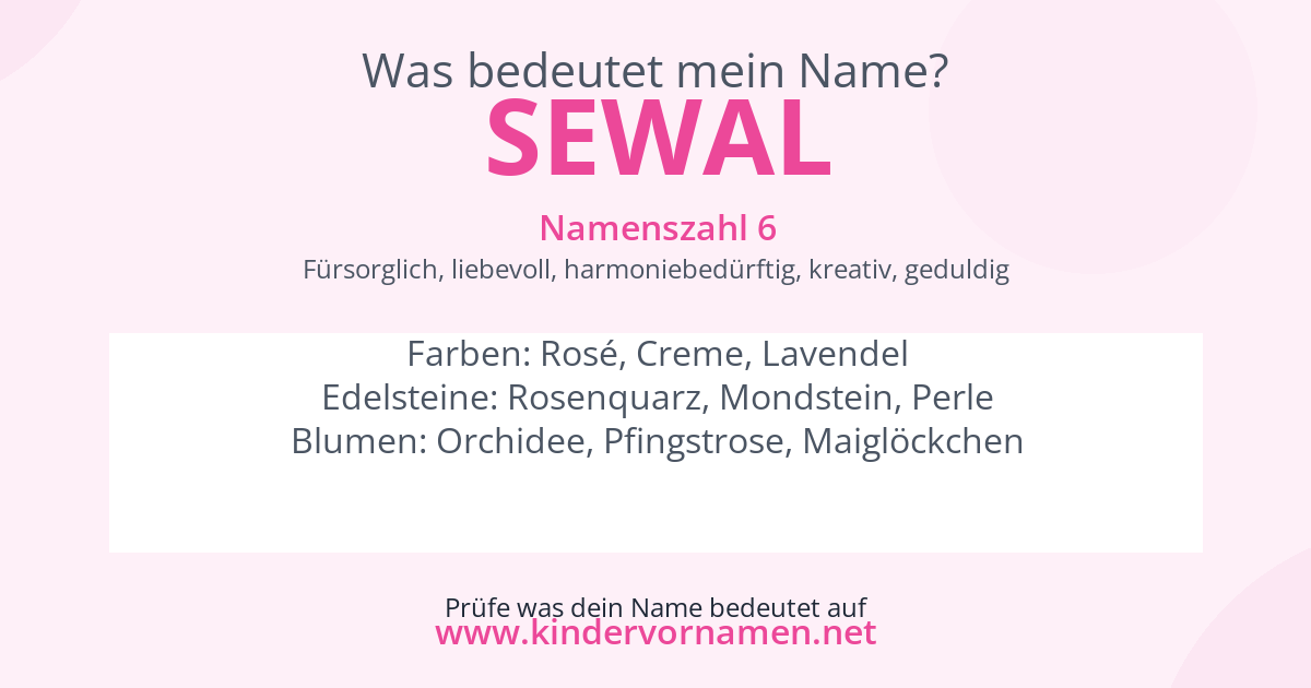 Was bedeutet der Name Sewal?