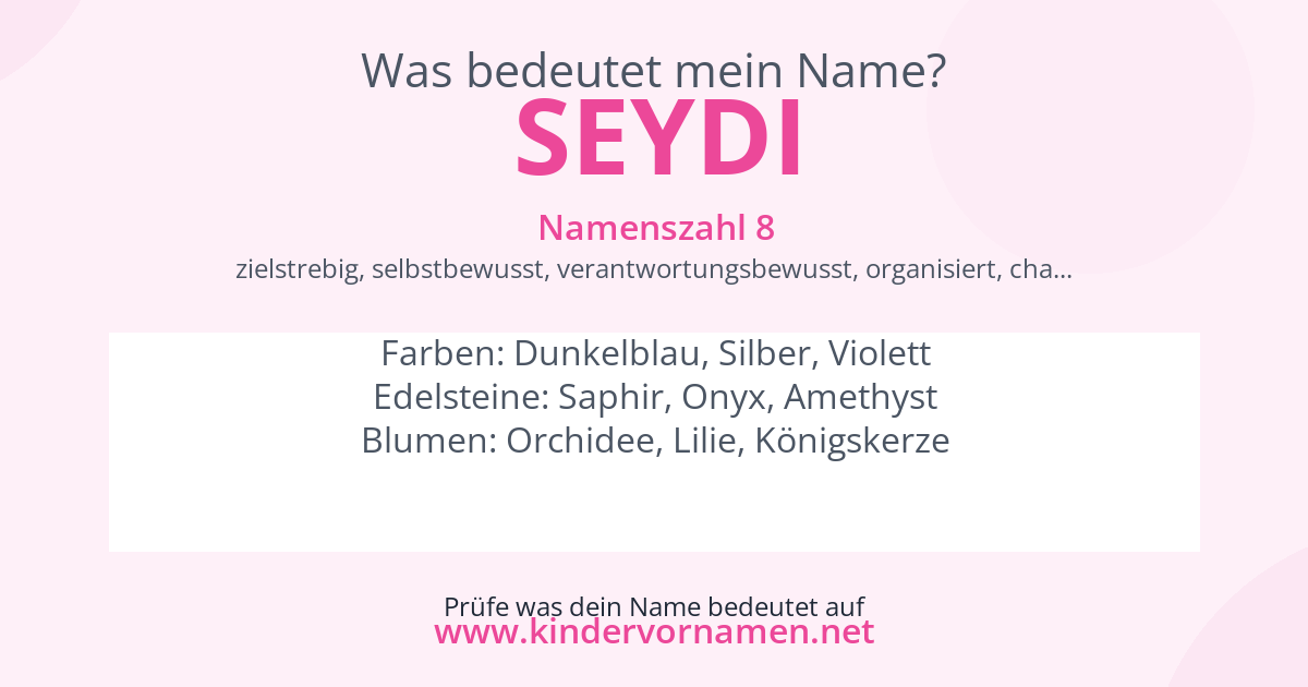 Was bedeutet der Name Seydi?