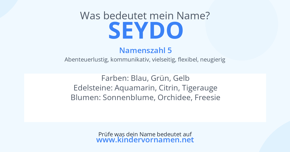 Was bedeutet der Name Seydo?