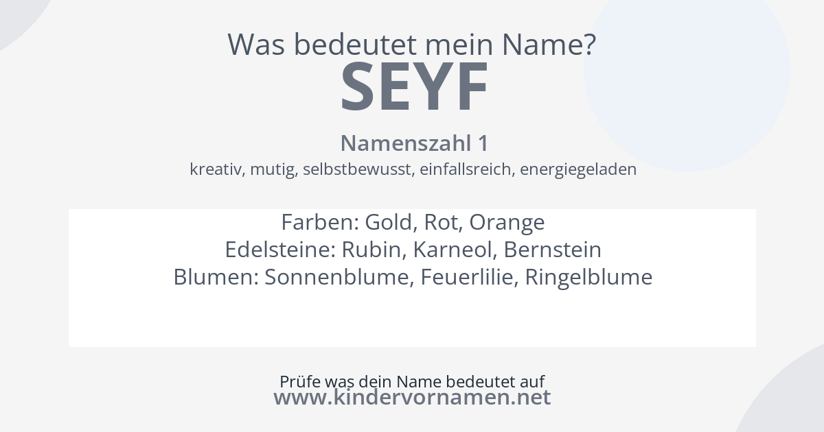 Was bedeutet der Name Seyf?