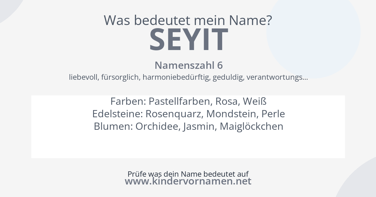 Was bedeutet der Name Seyit?