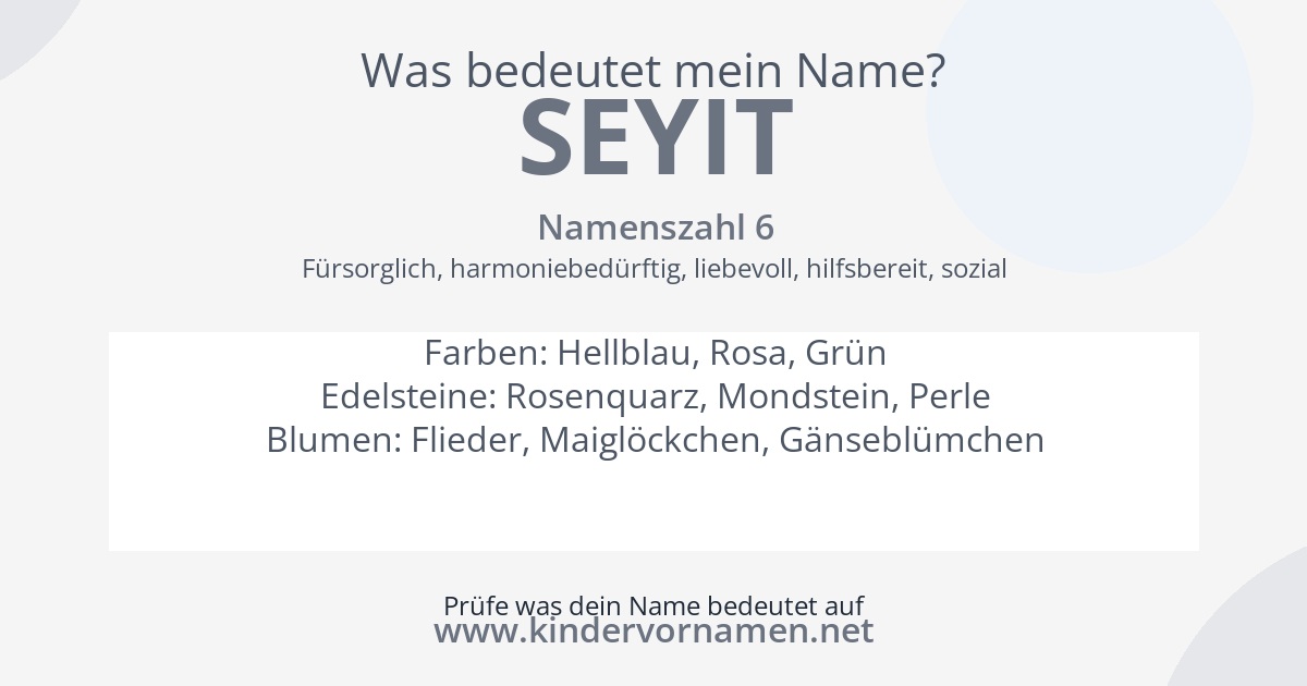Was bedeutet der Name Seyit?