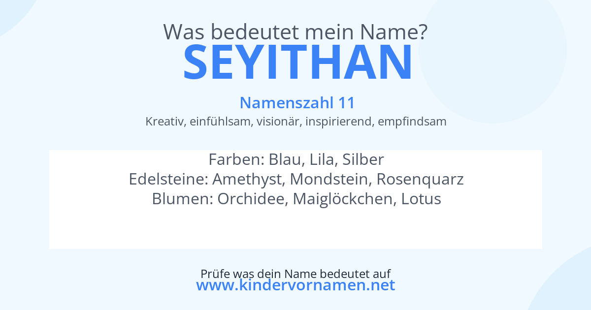 Was bedeutet der Name Seyithan?