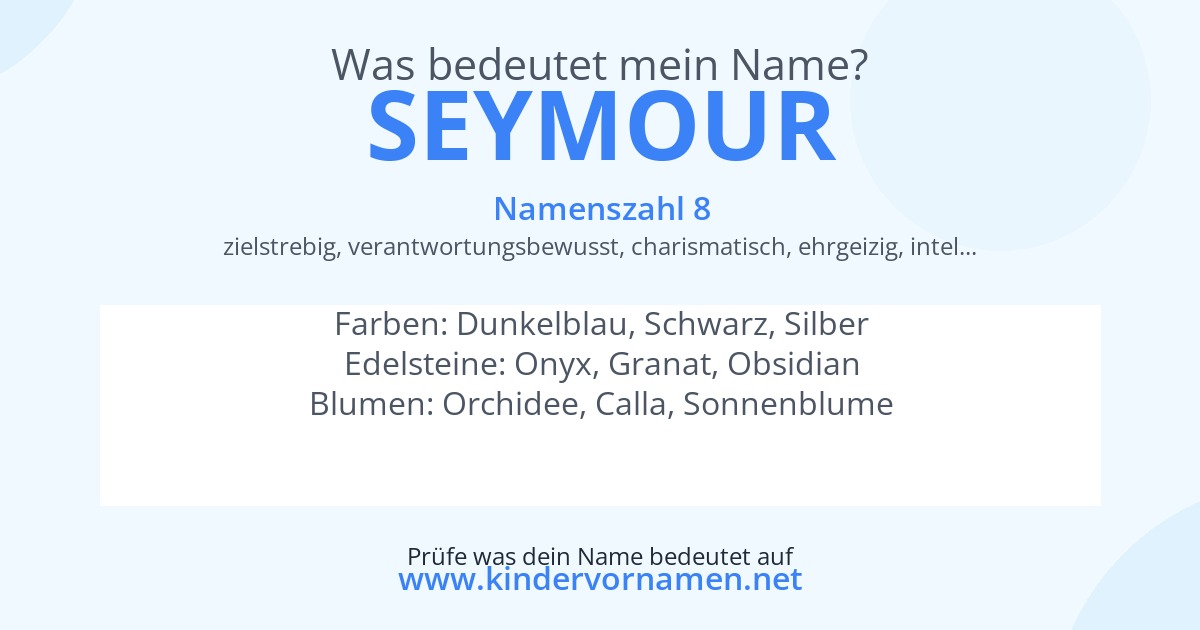 Was bedeutet der Name Seymour?