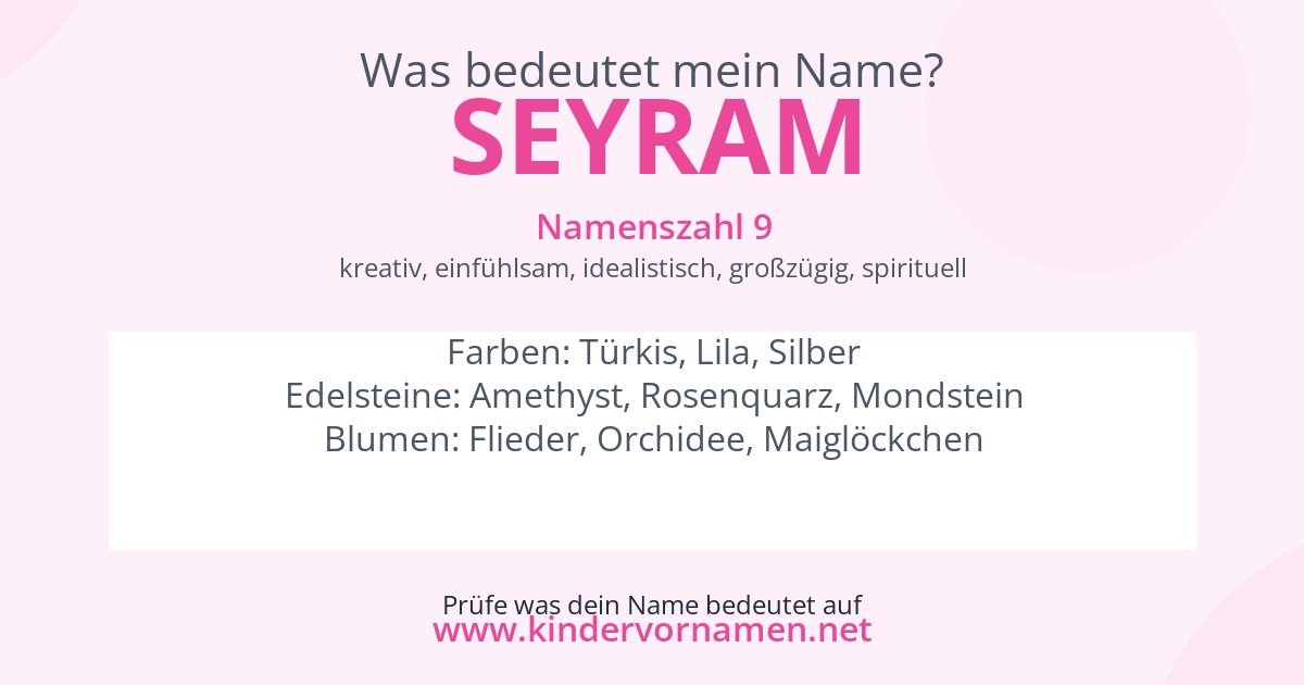 Was bedeutet der Name Seyram?