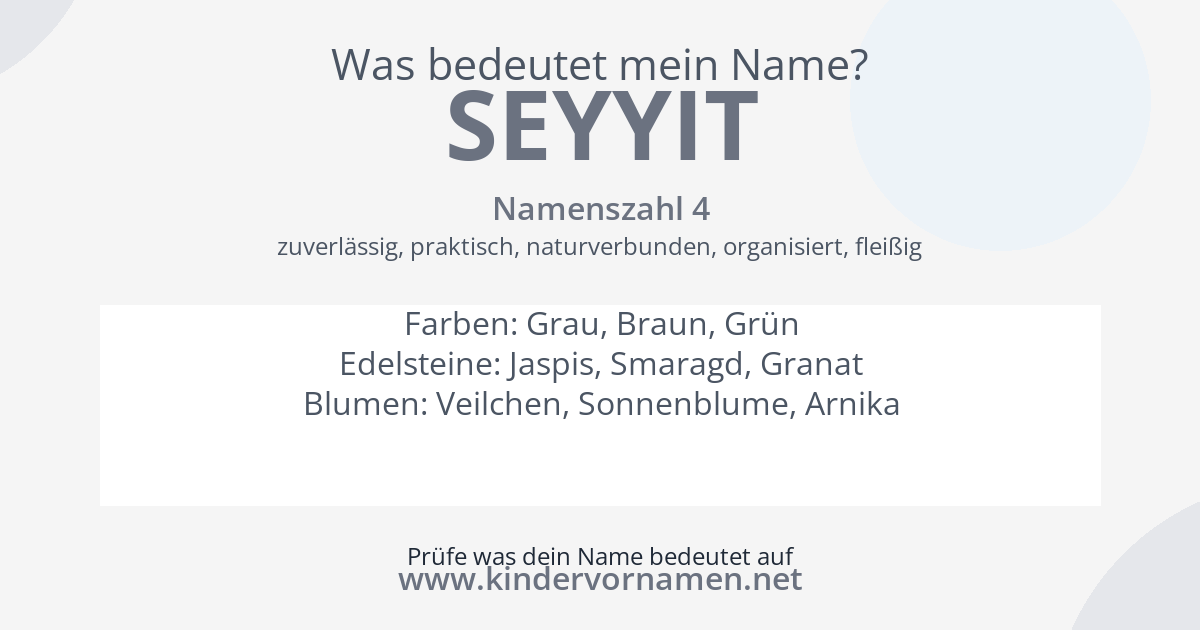 Was bedeutet der Name Seyyit?