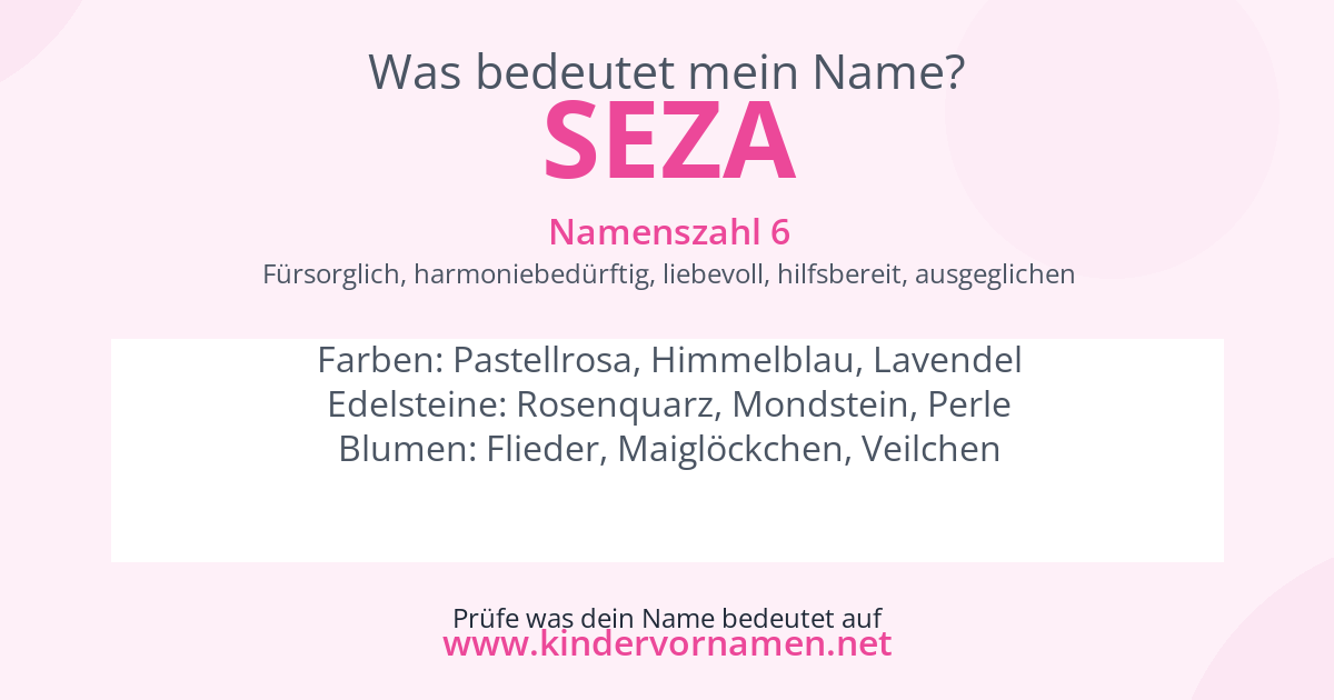 Was bedeutet der Name Seza?