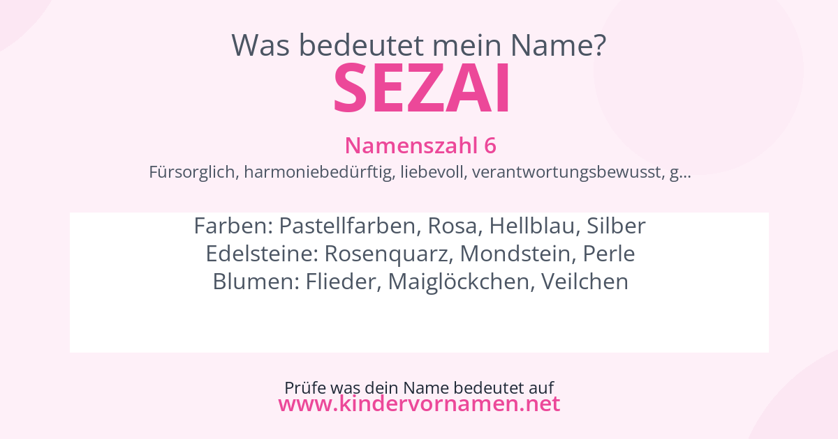 Was bedeutet der Name Sezai?