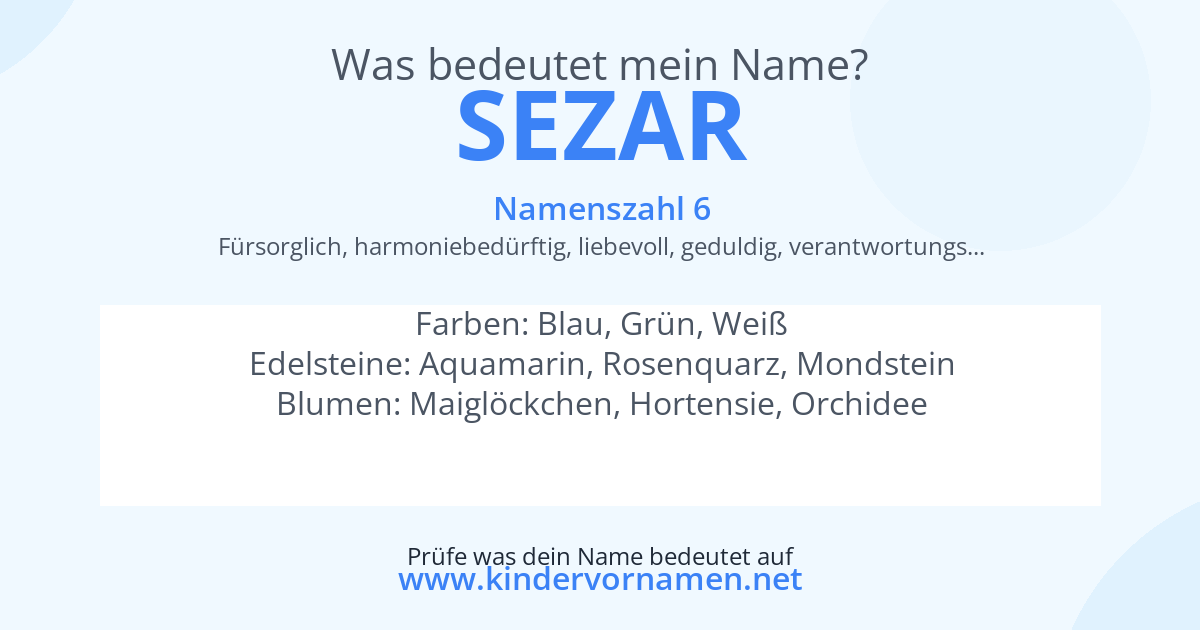 Was bedeutet der Name Sezar?