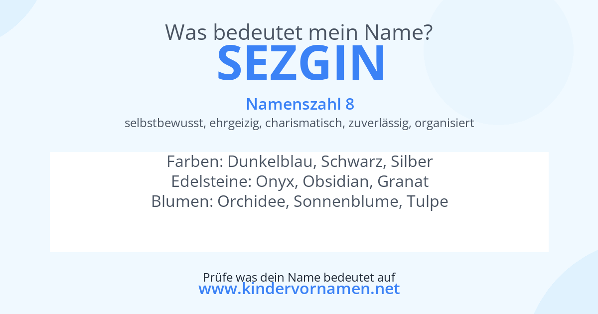 Was bedeutet der Name Sezgin?