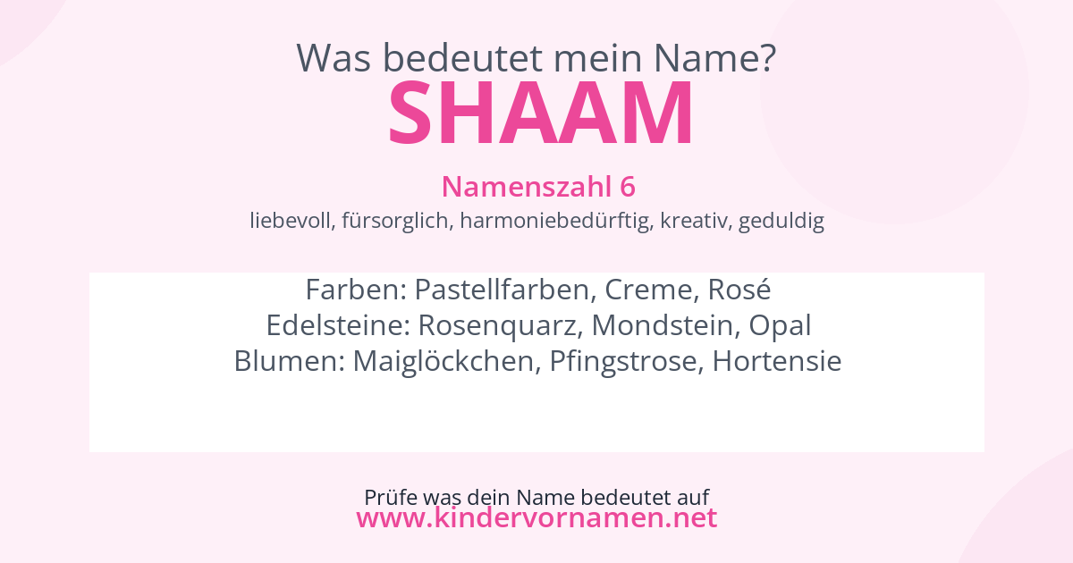 Was bedeutet der Name Shaam?