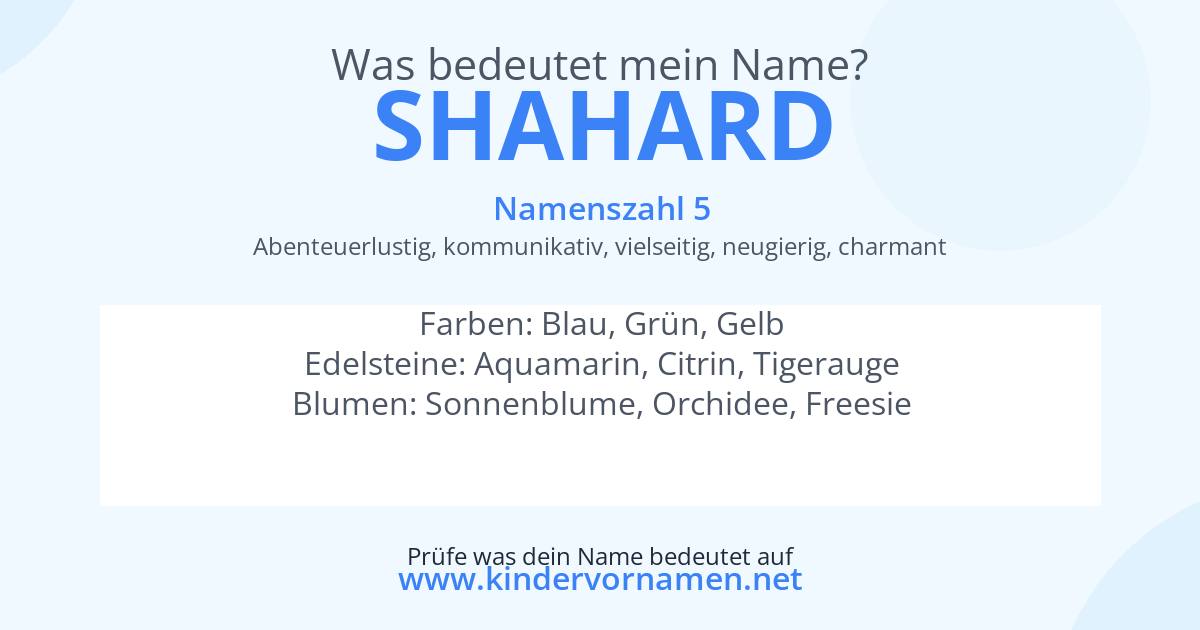 Was bedeutet der Name Shahard?