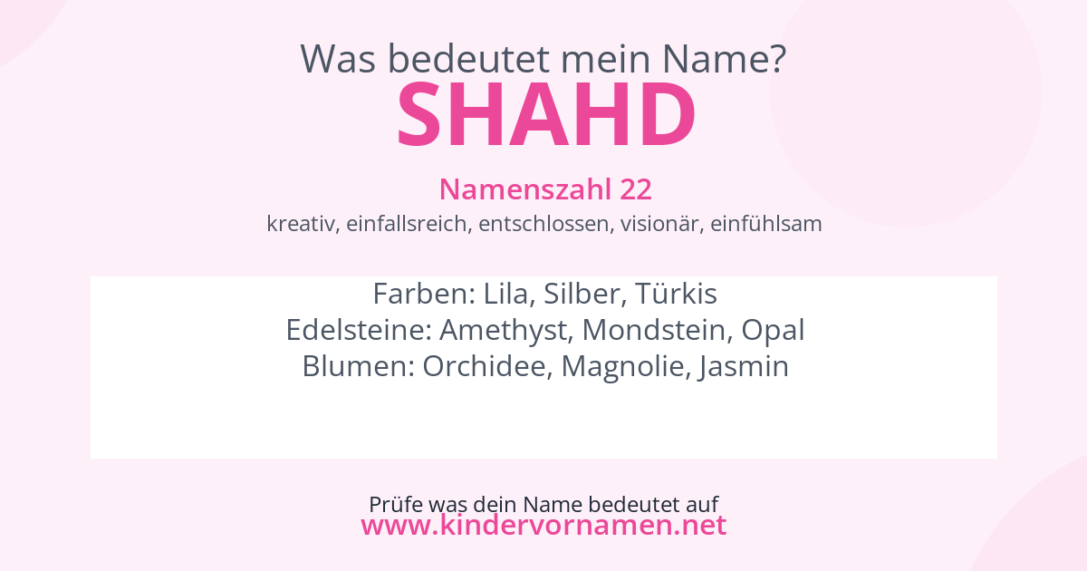 Was bedeutet der Name Shahd?