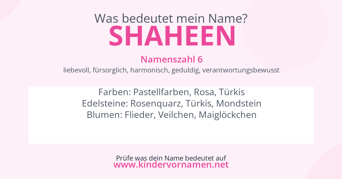 Was bedeutet der Name Shaheen?