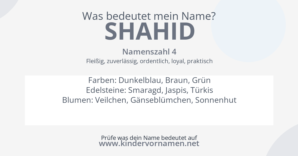 Was bedeutet der Name Shahid?