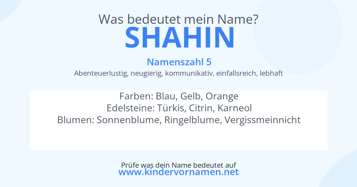 Was bedeutet der Name Shahin?