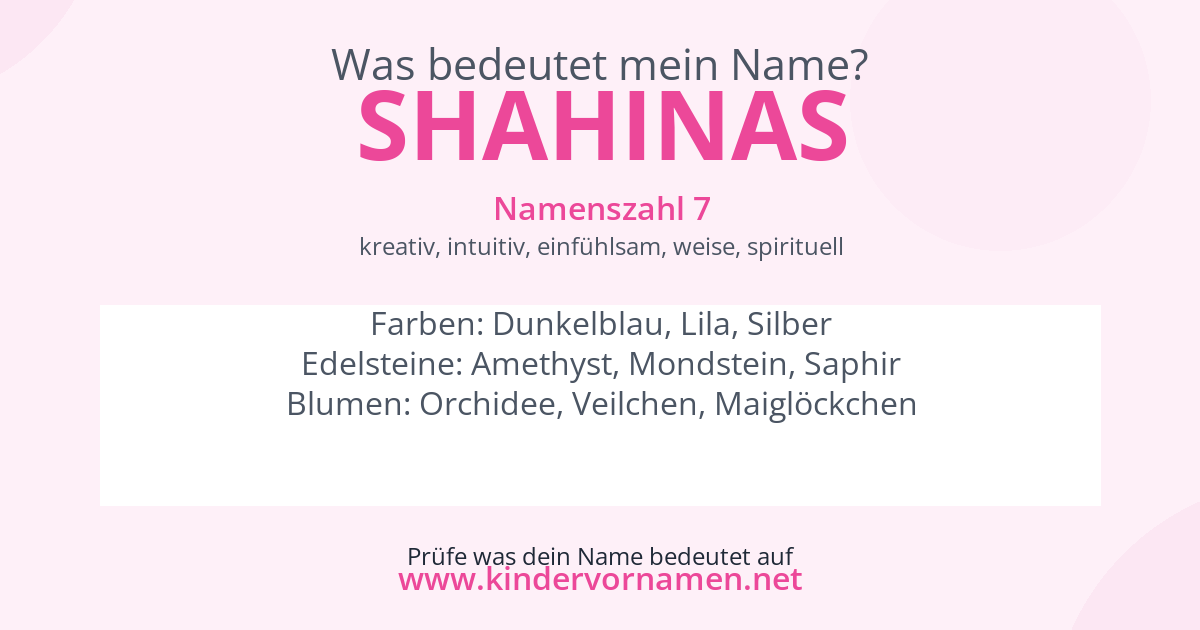 Was bedeutet der Name Shahinas?