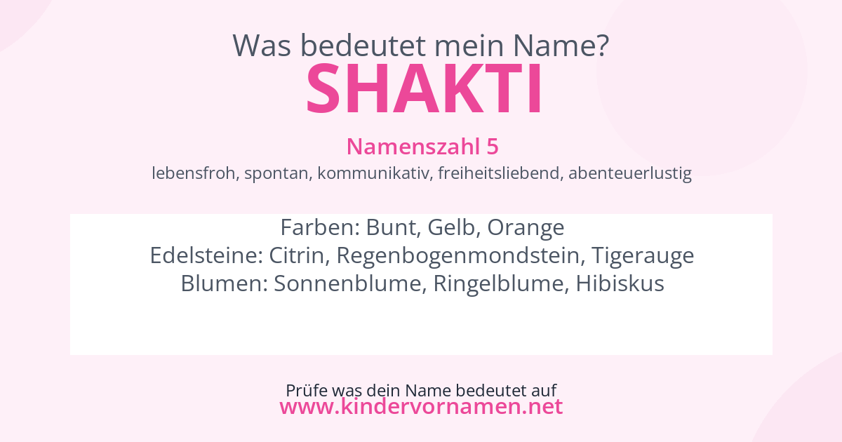 Was bedeutet der Name Shakti?