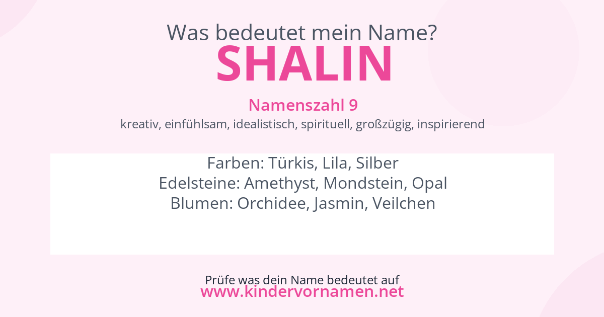 Was bedeutet der Name Shalin?