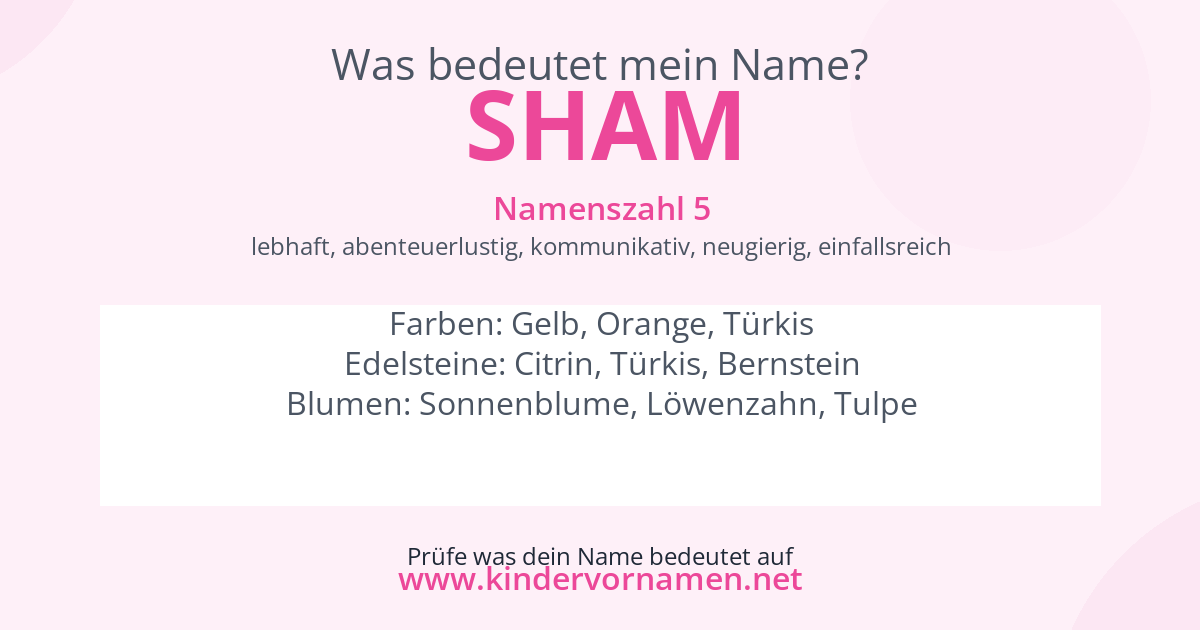 Was bedeutet der Name Sham?