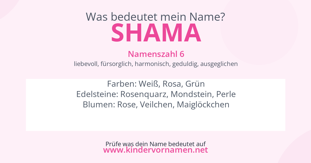 Was bedeutet der Name Shama?
