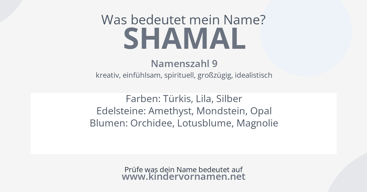 Was bedeutet der Name Shamal?