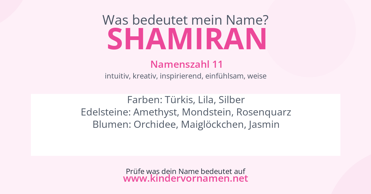 Was bedeutet der Name Shamiran?