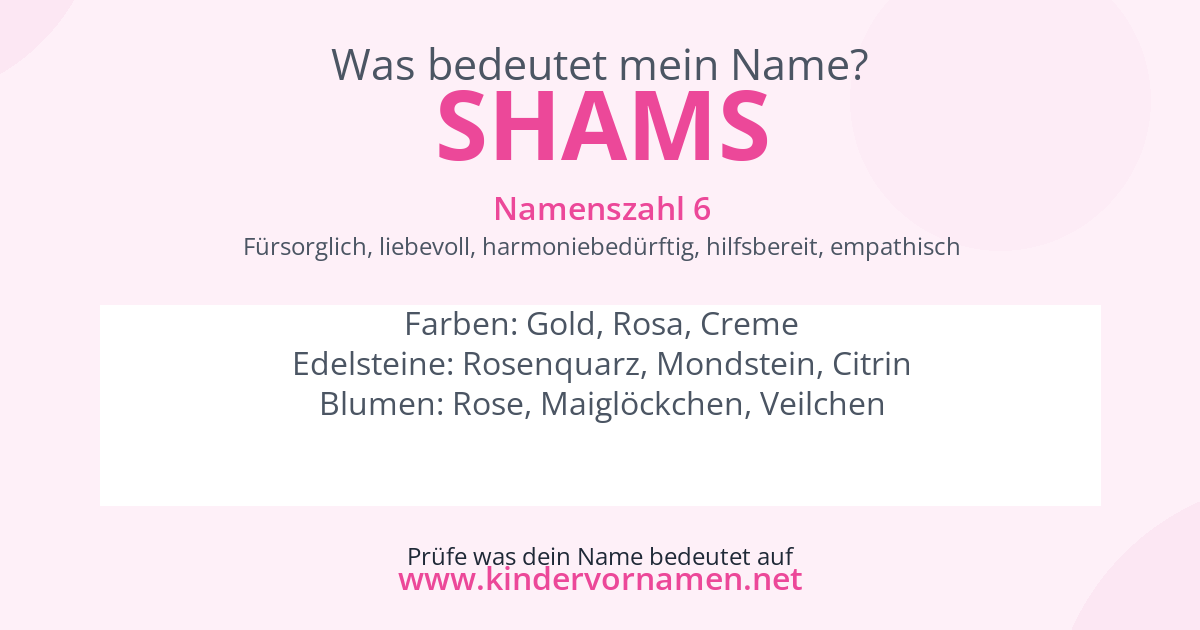 Was bedeutet der Name Shams?