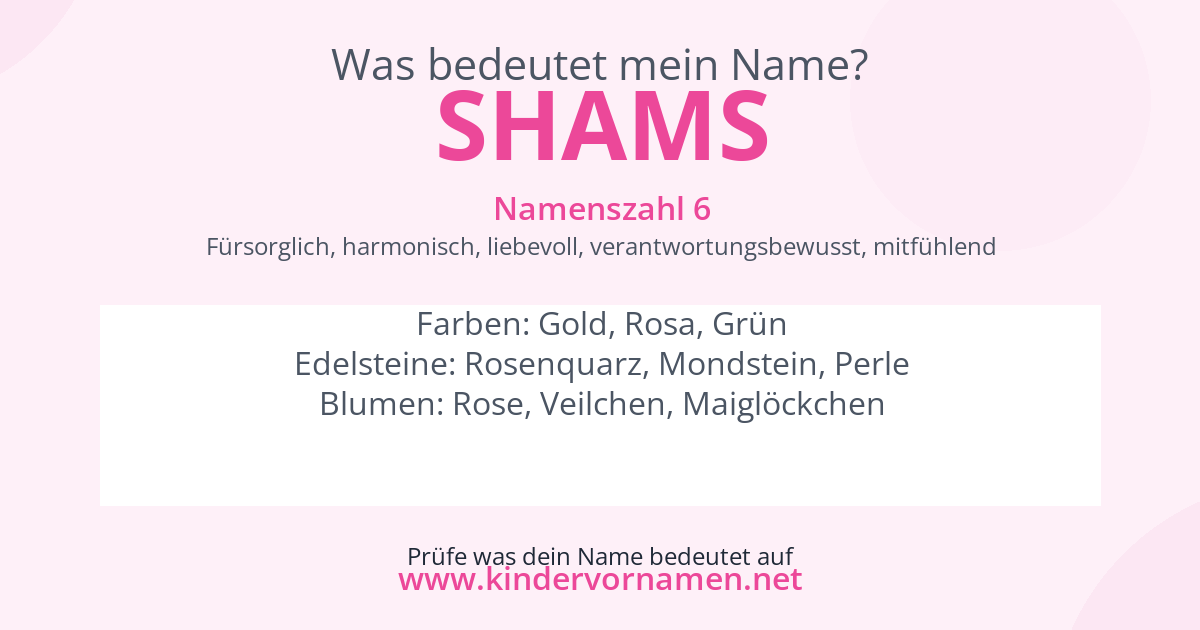 Was bedeutet der Name Shams?