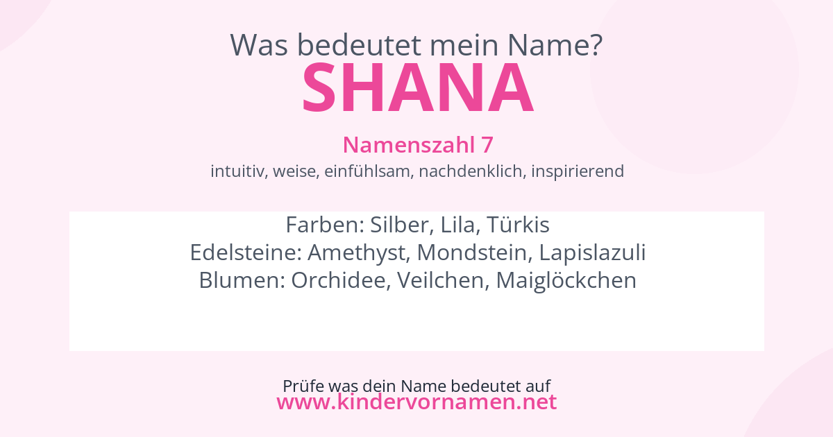 Was bedeutet der Name Shana?