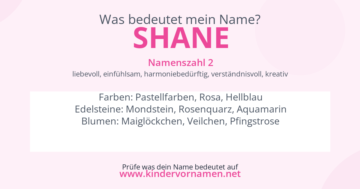 Was bedeutet der Name Shane?