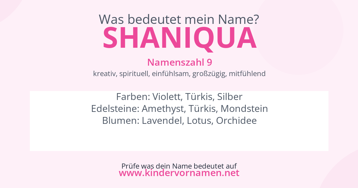 Was bedeutet der Name Shaniqua?