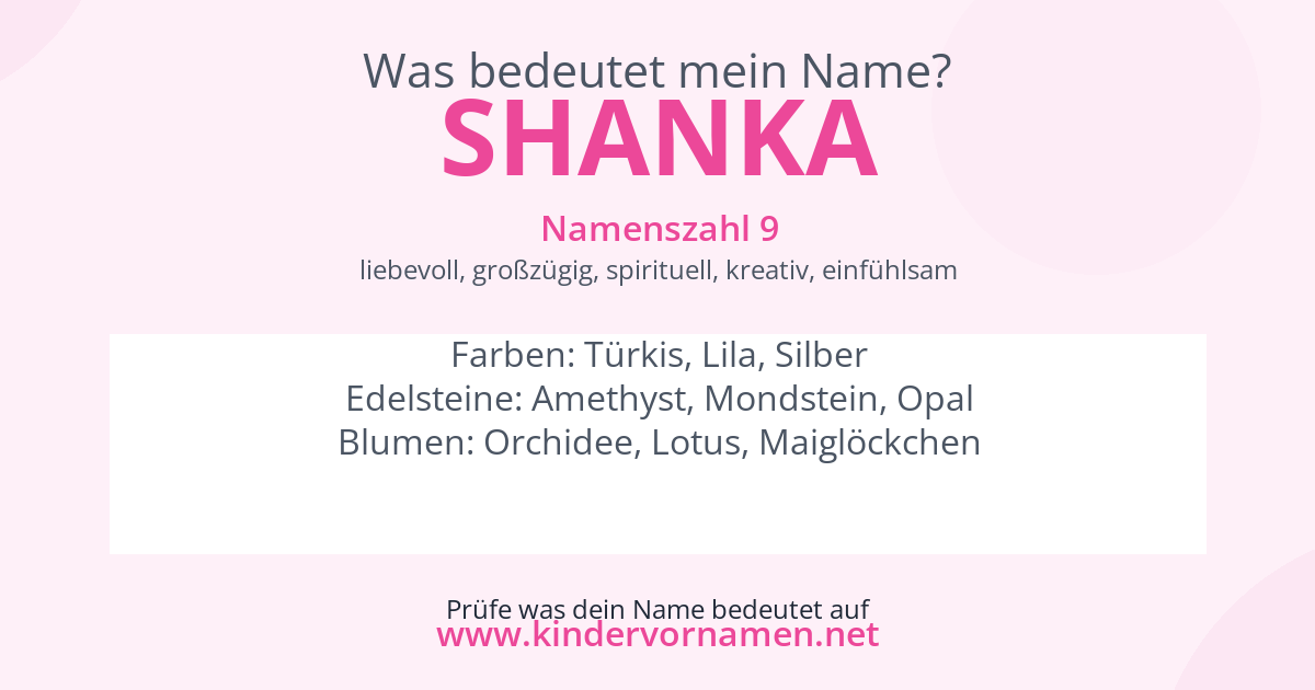 Was bedeutet der Name Shanka?