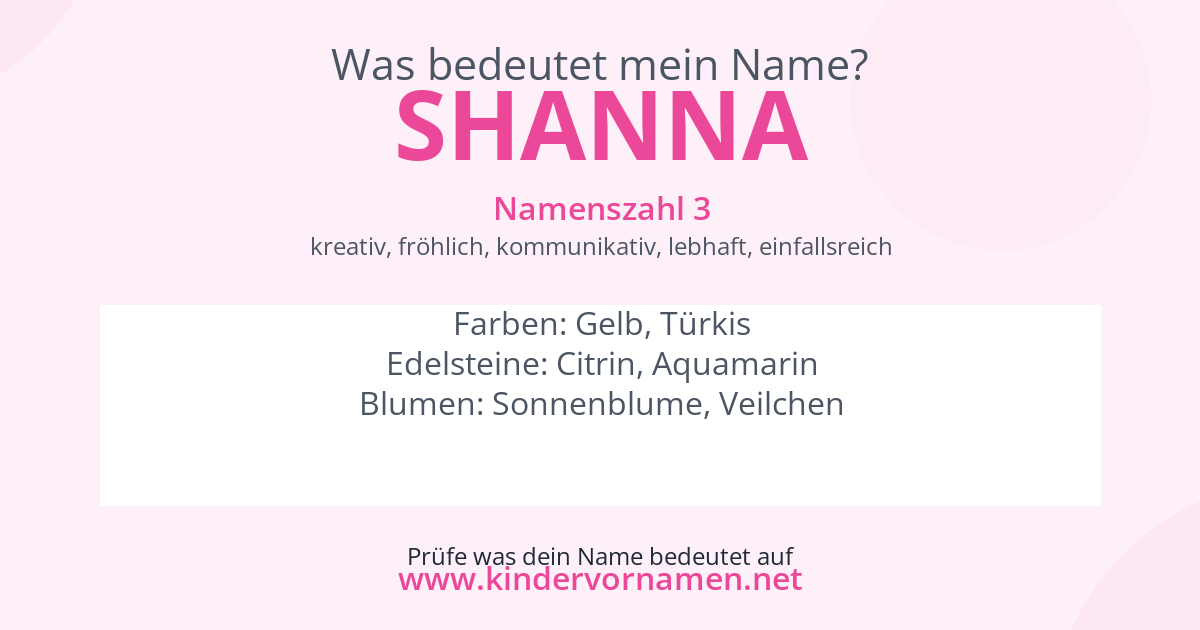 Was bedeutet der Name Shanna?