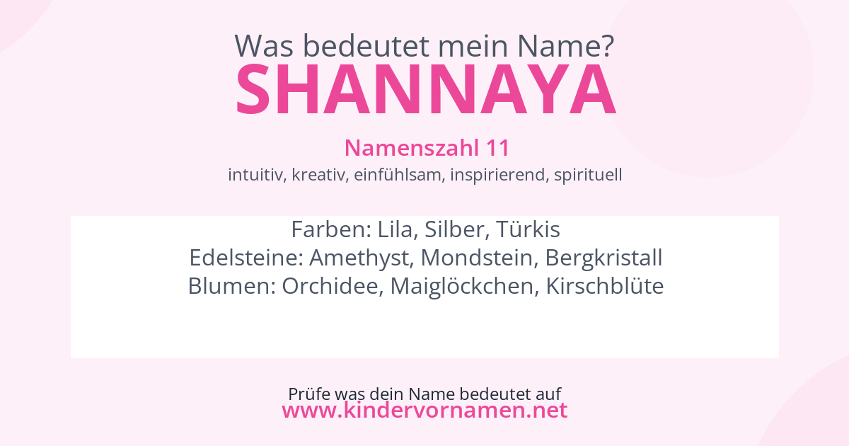 Was bedeutet der Name Shannaya?