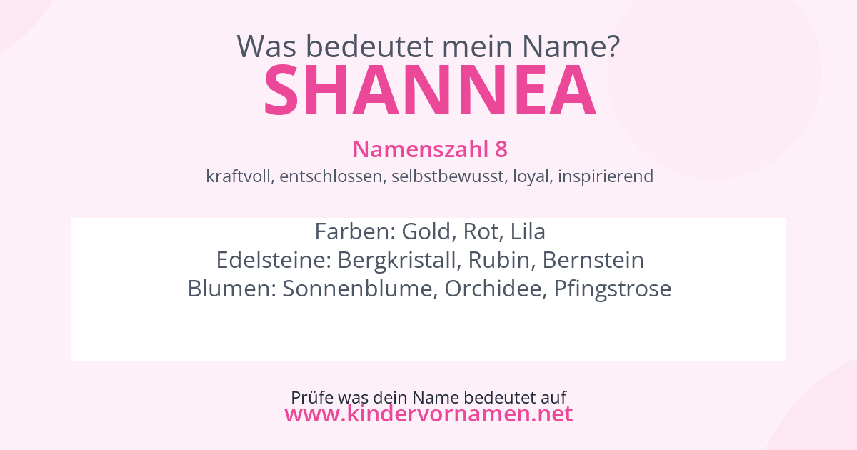Was bedeutet der Name Shannea?